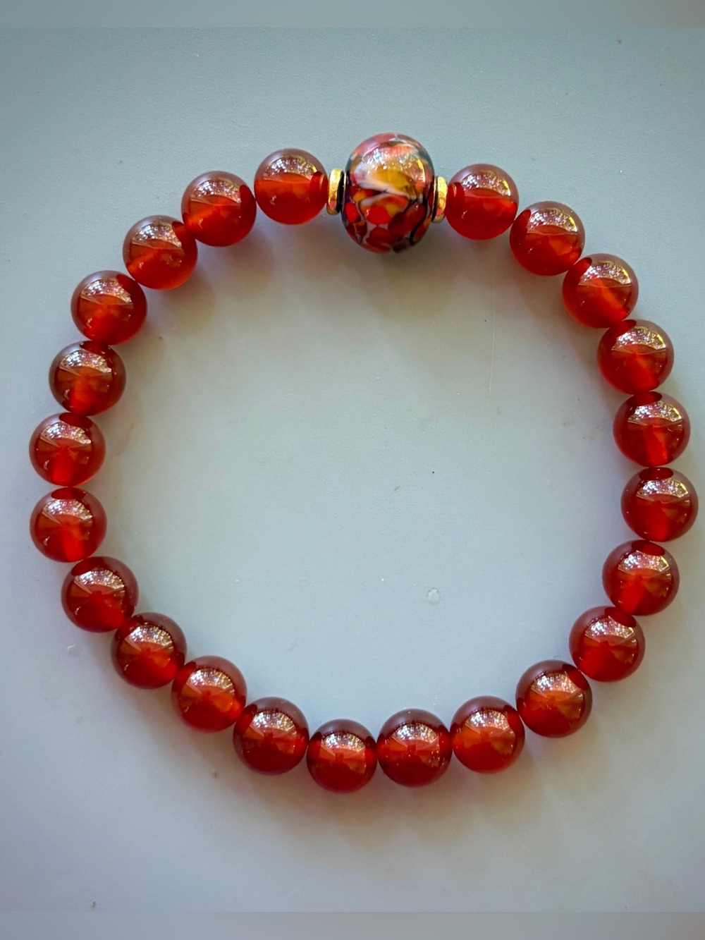 Red Carnelian Handcrafted Bead Bracelet